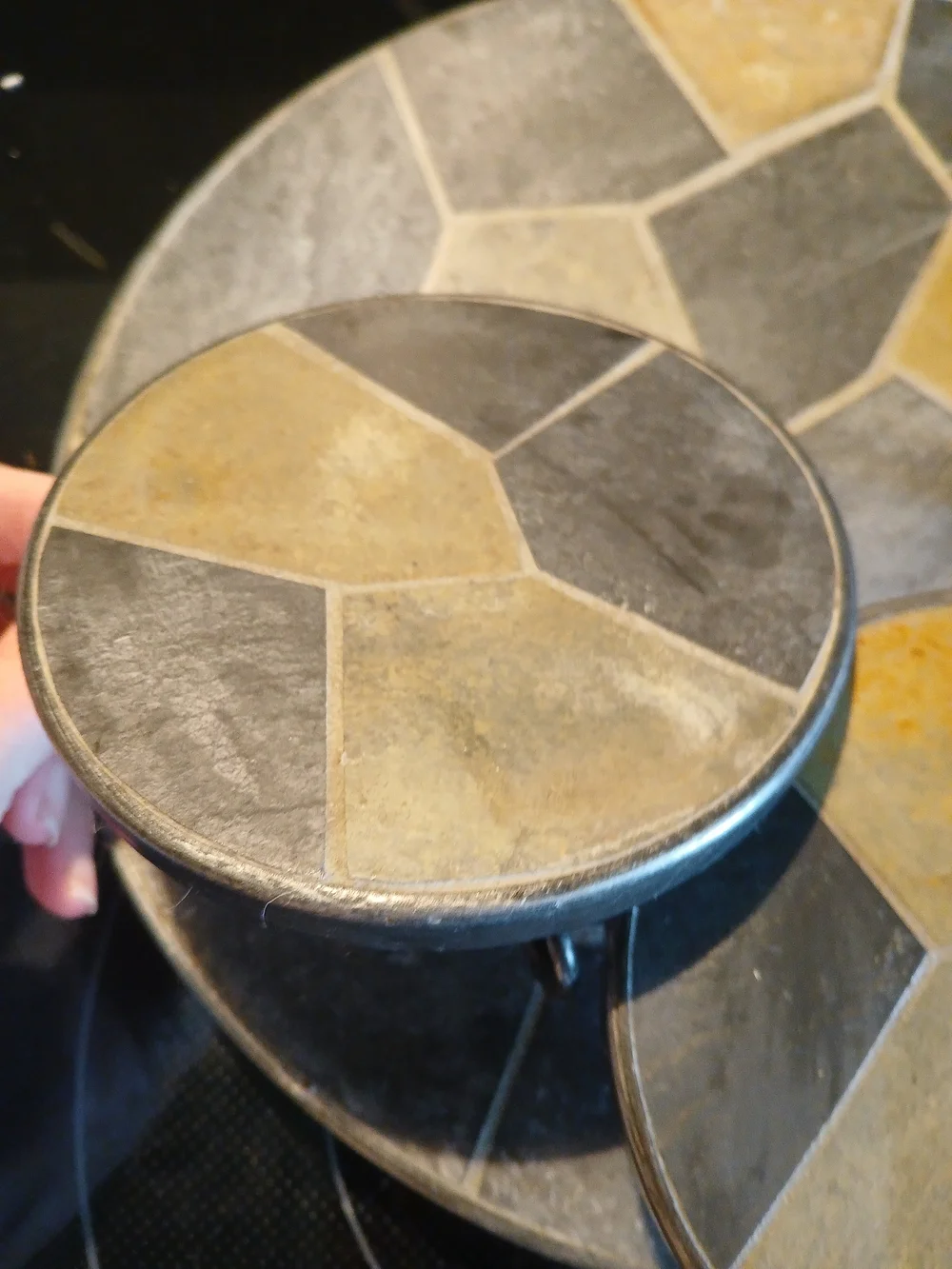 Pier 1 Geometric Grey and Gold Decorative Candle Holder Set
